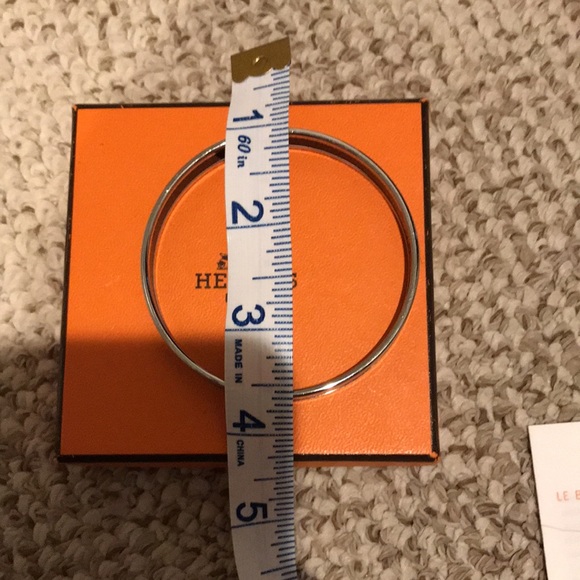 Hermès 100% authentic thin bangle bracelet silver - Picture 8 of 8